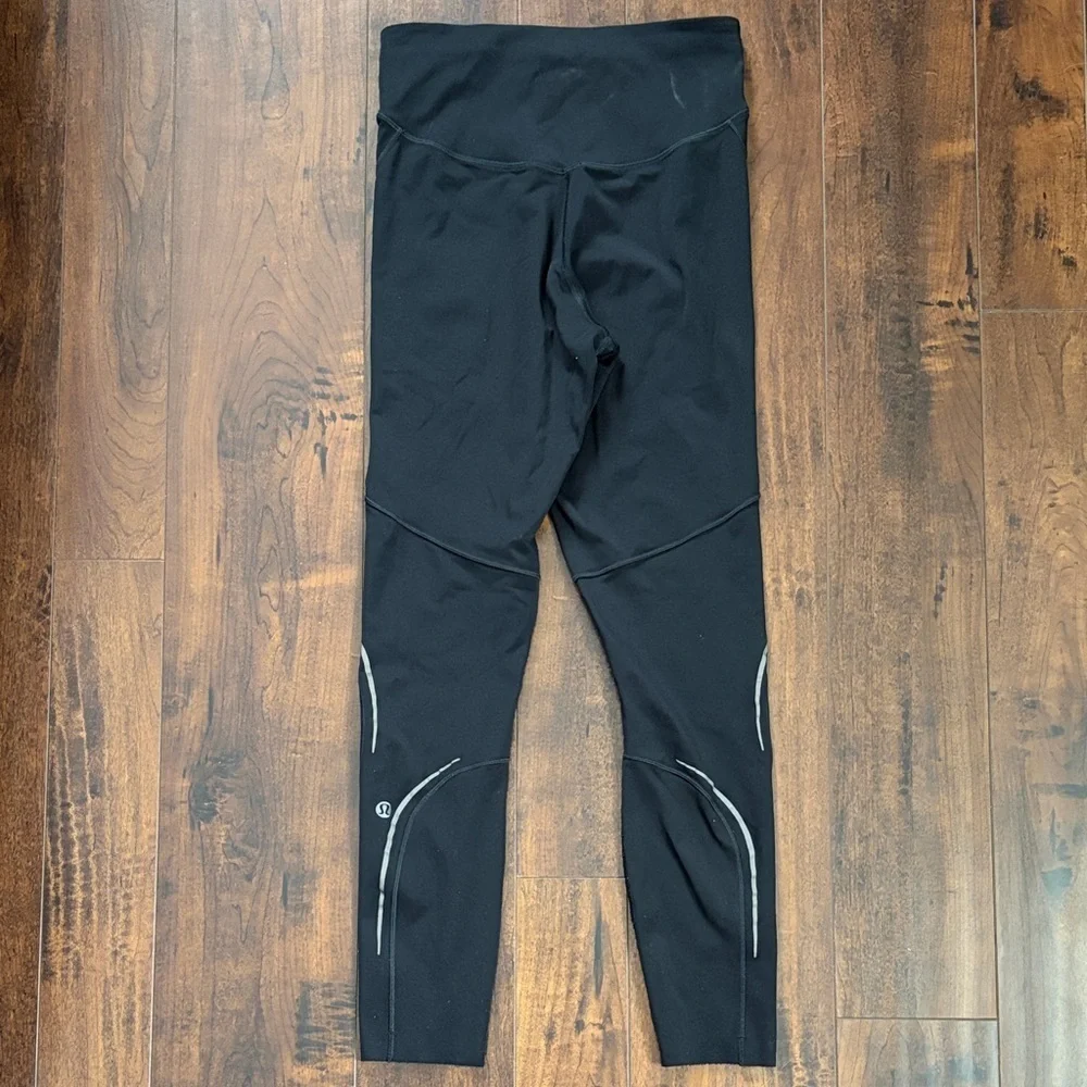 lululemon athletica Black Leggings with Reflective Stripes